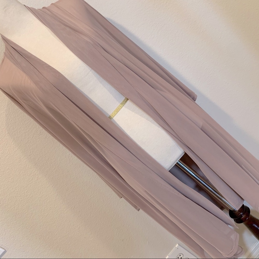Lulus Sheer Mesh Kimono Cover Up Taupe 🖤